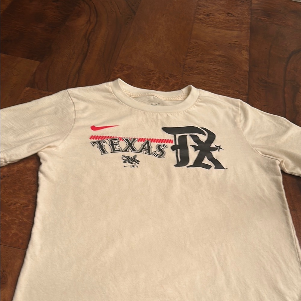 Nike Texas Rangers retro logo Cream Short Sleeve Tee